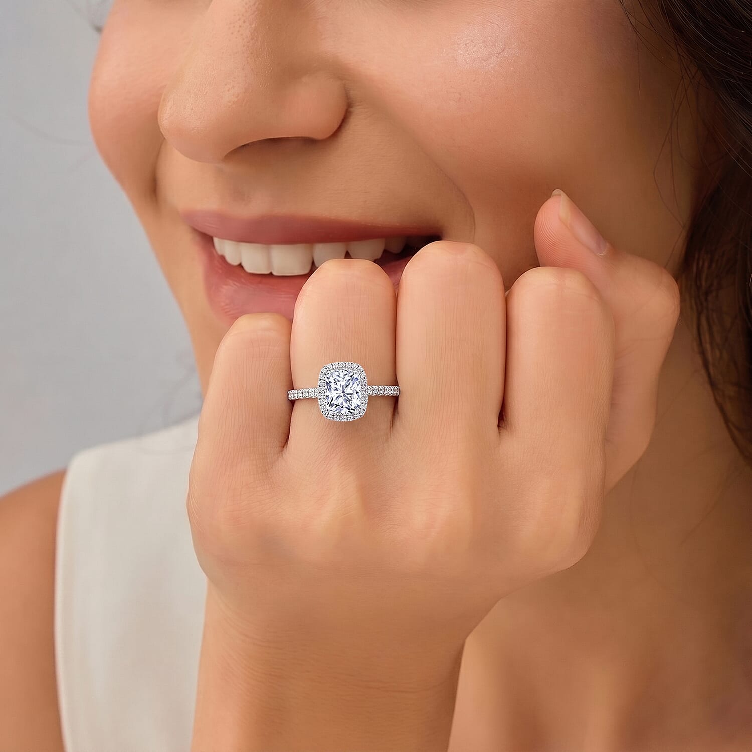 LUXURIANT 1.3 Ct. Lab Grown Diamond Halo Ring